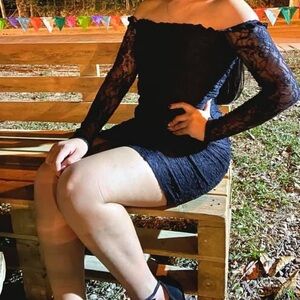 Forever 21 Black Lace Long Sleeve Dress